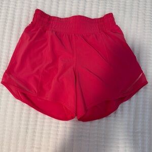 Pink/Coral Lululemon Hotty Hots High Rise 4”  Shorts